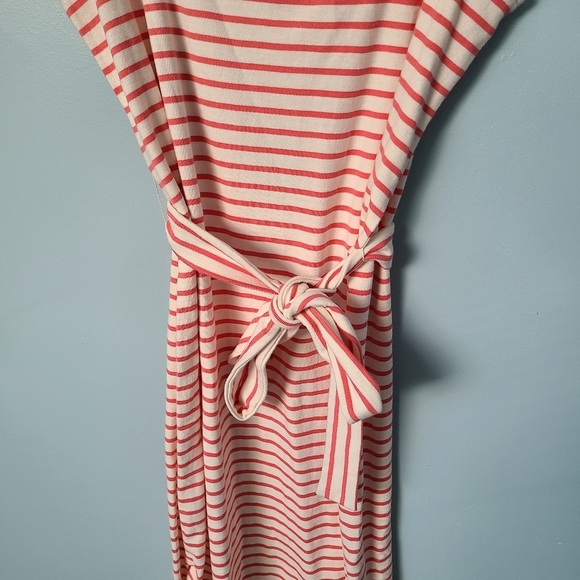 Rails Women's Size L Taylin Knit Tank Ivory Peony Pink Scoop Neck Stripe Dress - Picture 3 of 7